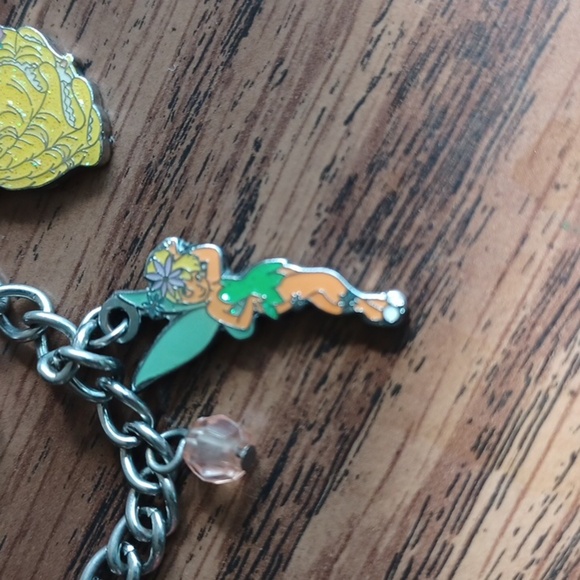 Disney Princess Silver 4 Charm Bracelet Tinkerbell, Belle, Cinderella, SleepingB - Picture 2 of 9